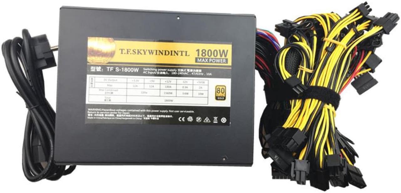 T.F.SKYWINDINTL 1800W Mining Power Supply For Ethereum Coin 1800W Power Switch PC Mining Machine 1800W ITX ATX PSU Bitcoin Miner