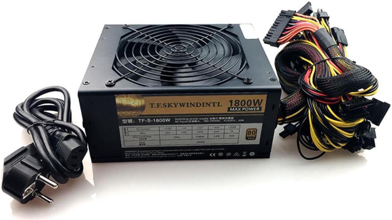 1800 PC Desktop Power Supply Psu Gold POWER 1800W BTC Power Supply For R9 380 RX 470 RX480 6 GPU CARDS Mining Rig ATX Ethereum