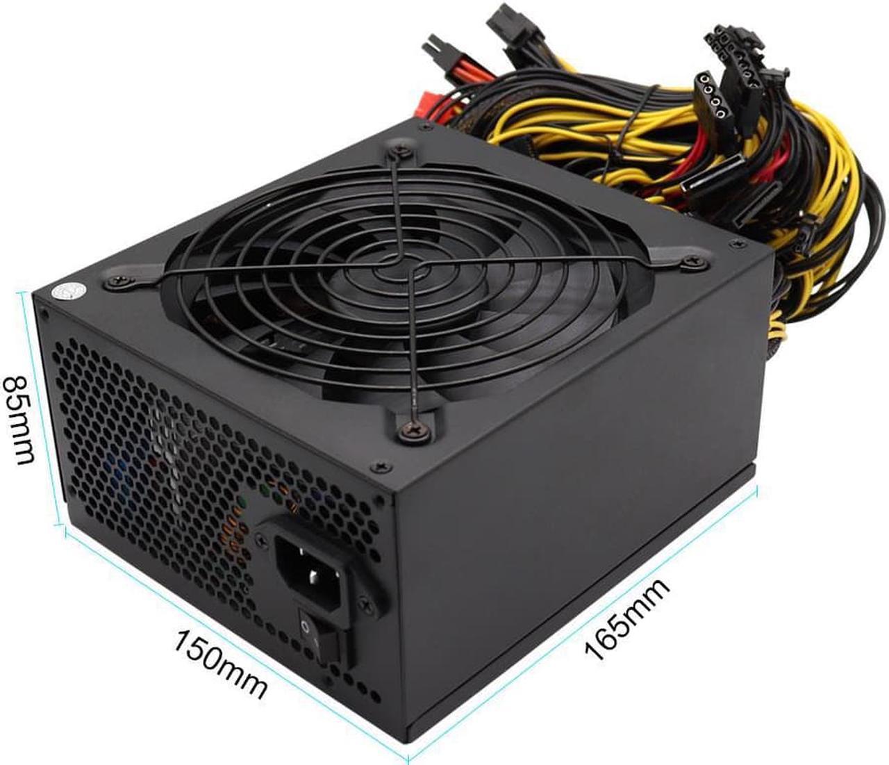 2600w Mining Power Supply 95% High Efficiency PSU Support 8 Graphics Cards GPU For ETH DOT BTC Bitcoin Miner Rig