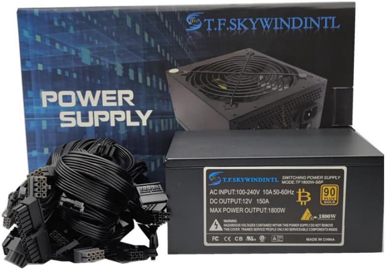 1800W ATX Computer Desktop Pc Power Supply 1800W Switching Psu For 6 GPU 110V 220V Mining Miner Btc Bitcoin Machine Supplies