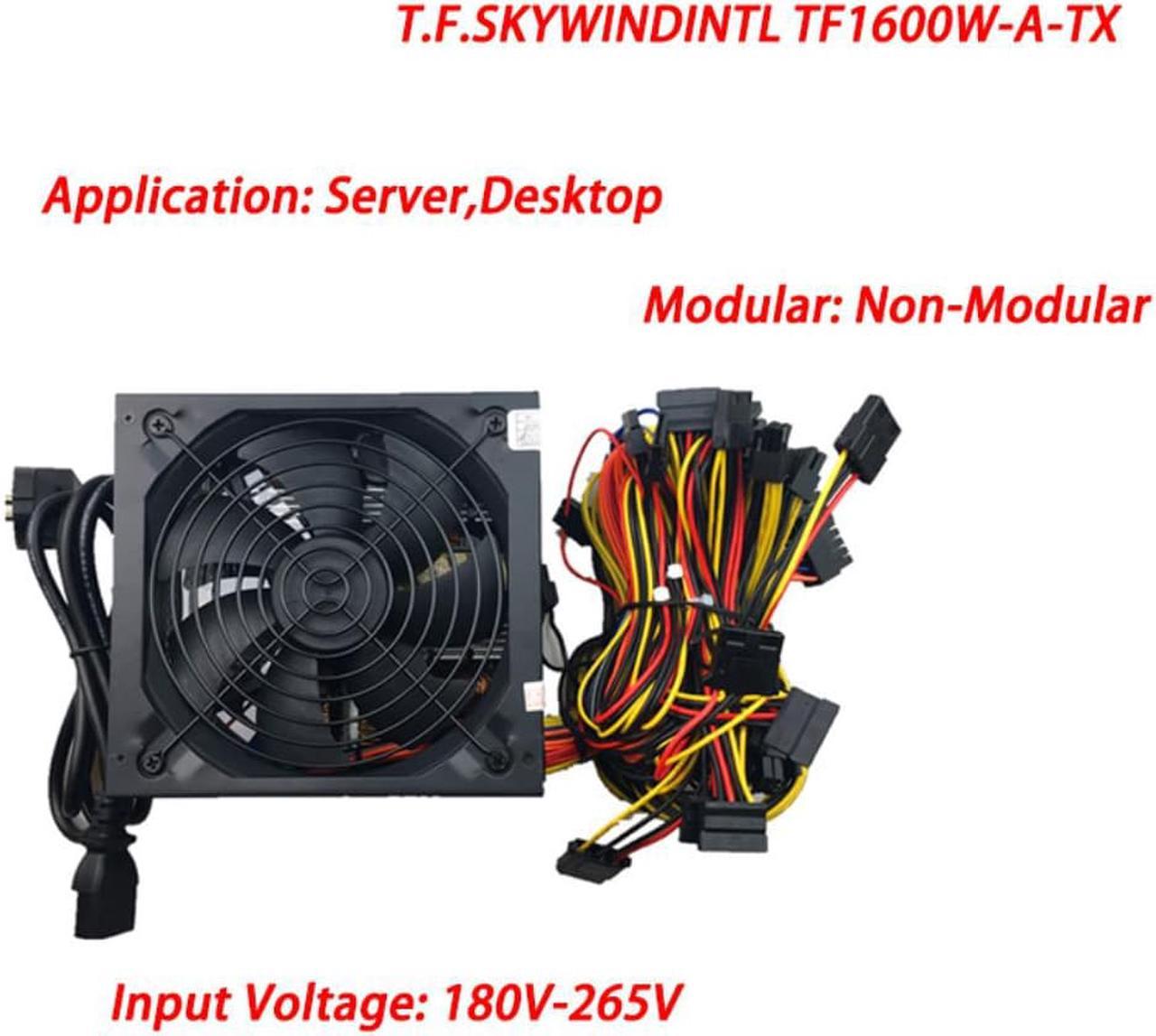 T.F.SKYWINDINTL 1600w 12v Power Supply Mining PSU 1600w Power Supply 6 GPU Graphics Card RX480 RX570 RX470 Eth Zcash Miner Power