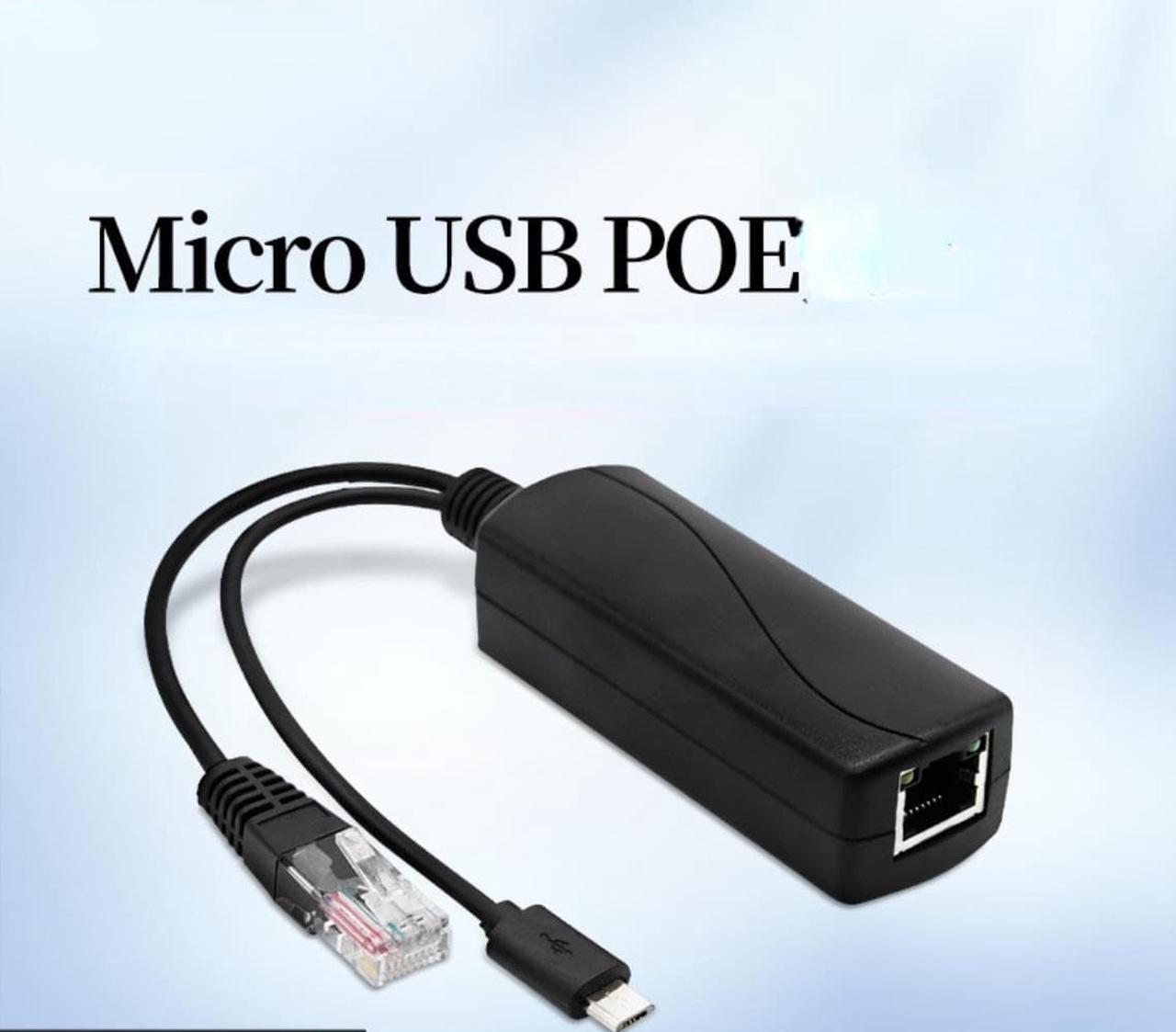 MicroUSB POE Cable Passive Power Over Ethernet Adapter Cable POE Splitter RJ45 Injector Power Supply Module 48v For IP Camea