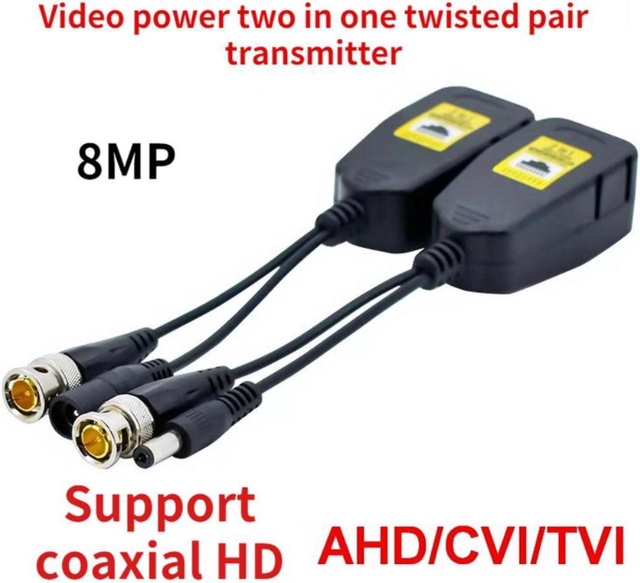 1 Pair BNC To RJ45 Passive Video Power + Audio Balun Transceiver For CCTV Camera 8MP CVBS AHD CVI TVI UTP Balun