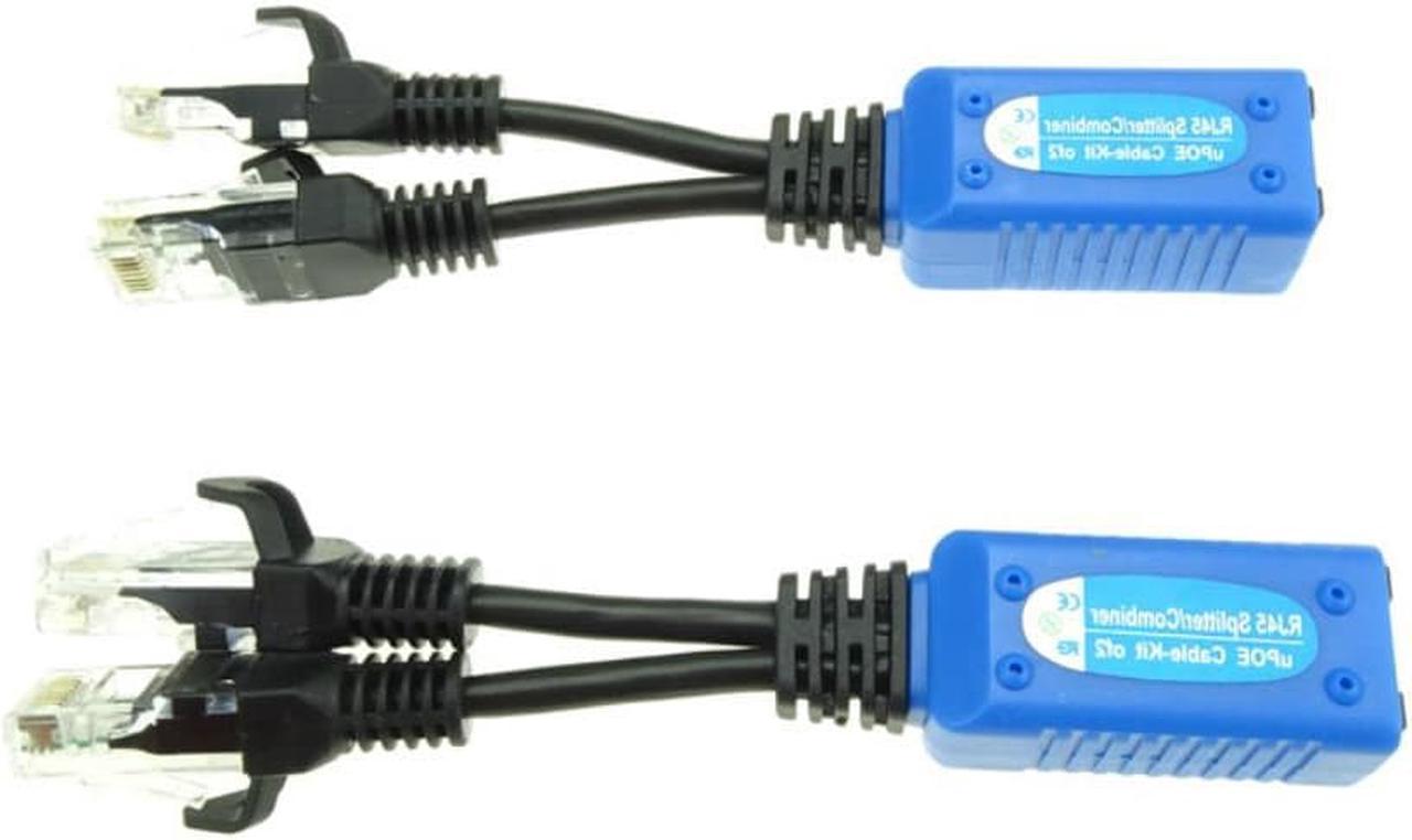 1pair RJ45 Splitter Combiner UPOE Cable, Two POE Camera Use One Net Cable POE Adapter Cable Connectors Passive Power Cable