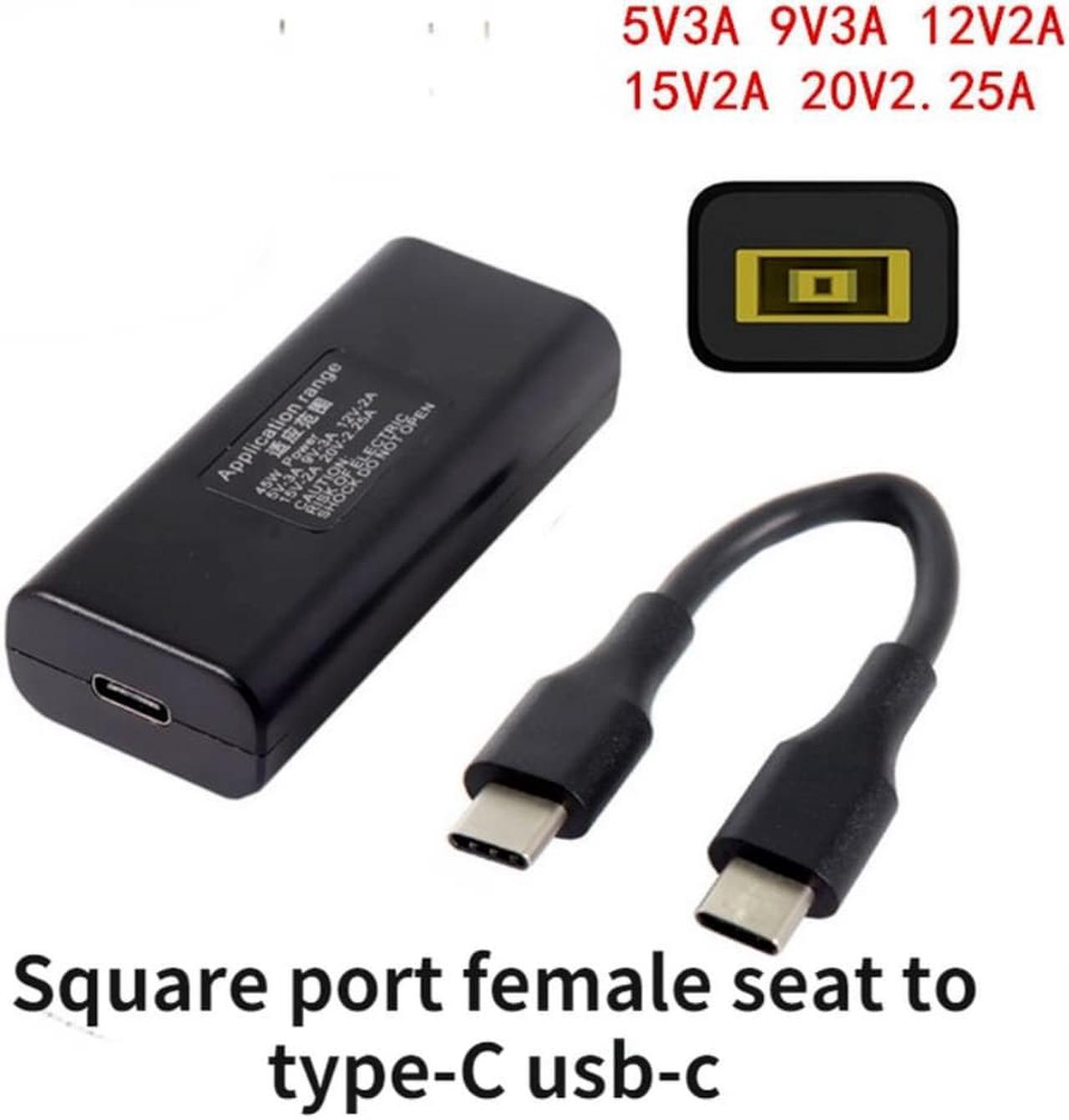 Square Plug Female To Type C Adapter Laptop Connector Cable Jack Accessories DC Power Charger Multifunction Converter For Lenovo