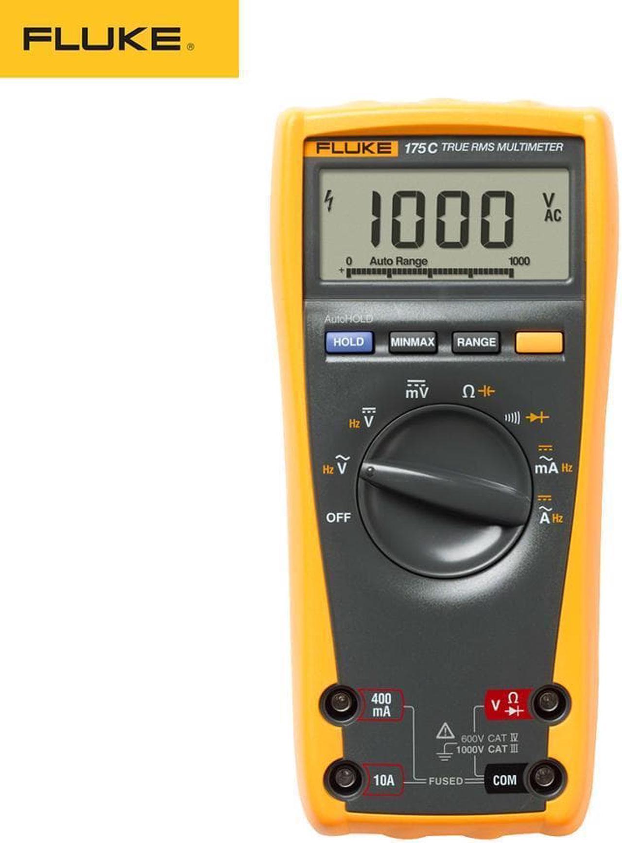 Fluke 175 175C True RMS Digital Multimeter Voltage Ohm Capacitance Frequency temperature Tester