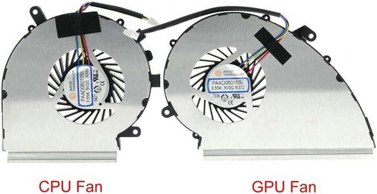 Laptop For MSI GE72VR GP72VR GL72VR MS-179B CPU + GPU Cooling Fan 4 Pin