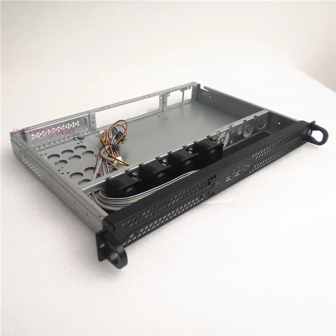 Alt view image 3 of 4 - 19 inch rack-mounted server chassis TOP1U300 1U short computer case support MINI-ITX motherboard  300MM depth 1.0MM SGCC