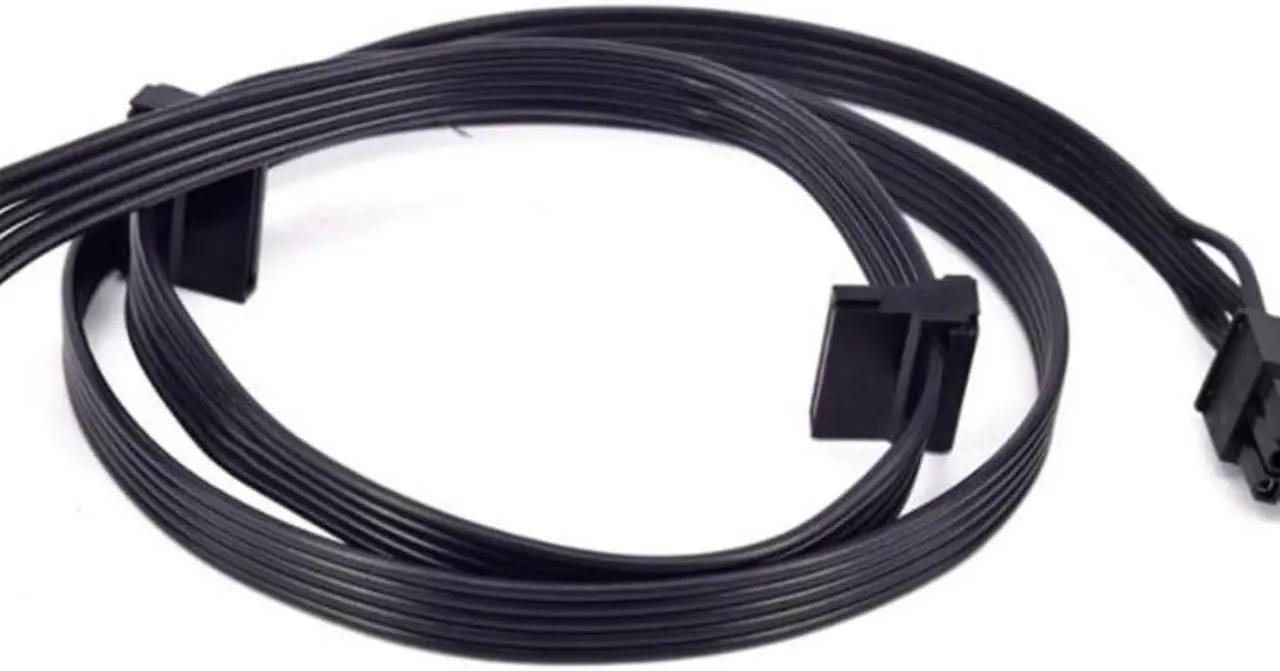 Alt view image 2 of 6 - PCIe 6Pin Male to 3 SATA Power Supply Cable for Seasonic Focus Plus Platinum FOCUS+ Series 850PX 750PX 650PX 550PX PSU