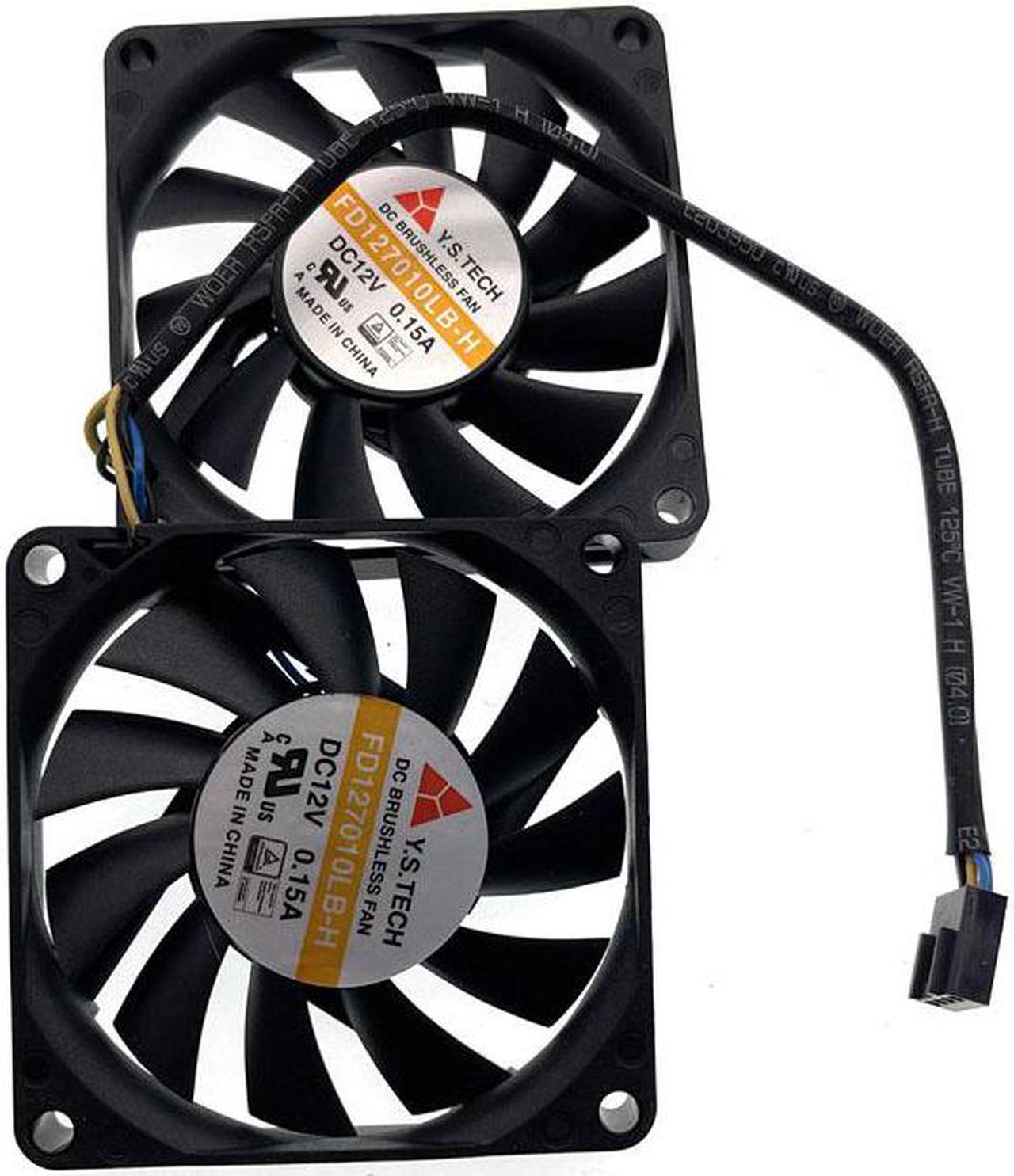 set of 2 fans For Slim PC Computer Y.S.Tech FD127010LB-H FD127010LB 7010 Slim 70x70x10mm 70mm 7CM 4Pin Ball Bearing Cooling Fan