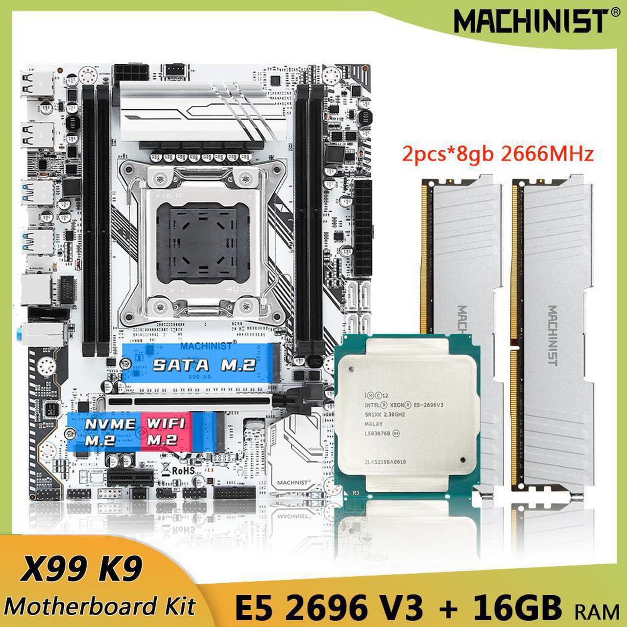 Main image of X99 Motherboard With Kit  Xeon E5 2696 V3 CPU Processor DDR4 16GB (2pcs*8gb) 2666HMz RAM Memory Set four channel