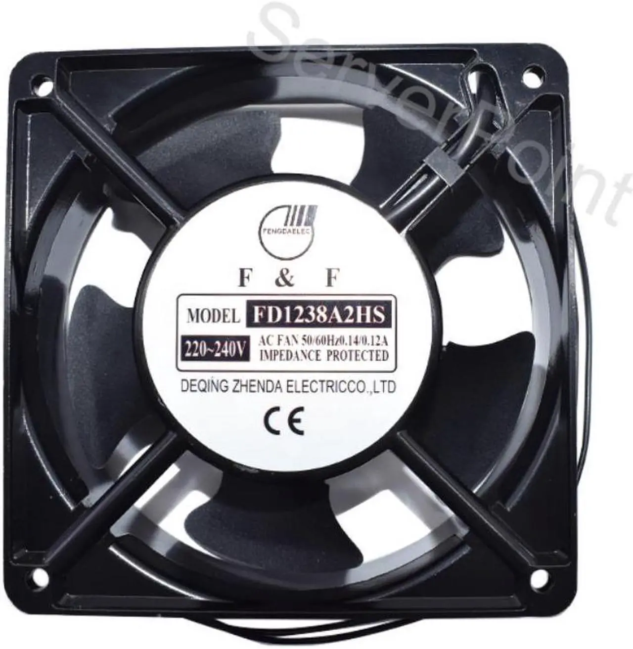 Tested Fully Aluminum Frame Fan FD1238A2HS Two Wires AC220-240V 50/60HZ ...