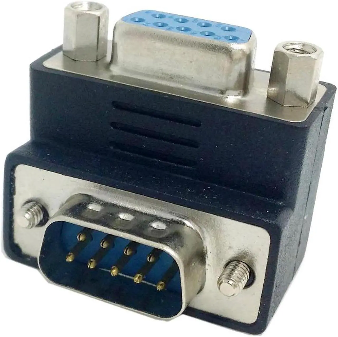 Alt view image 2 of 3 - Chenyang DSUB D-SUB RS232 9Pin Male to Female Down Right Angled 90 Degree Extension Adapter For Display Projector Computer