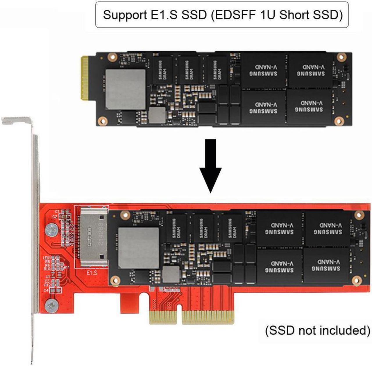 Alt view image 5 of 5 - Host Adapter to EDSFF Short SSD E1.S Carrier Adapter NVMe Ruler 1U GEN-Z PCI-E 4X