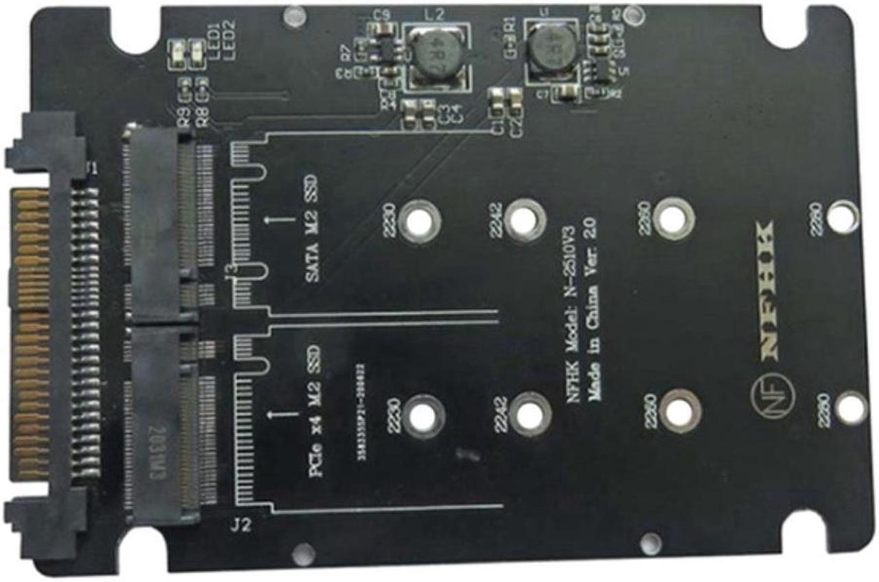 M.2 SSD to U.2 Adapter 2 in 1 M.2 NVMe + M.2 SATA NGFF SSD to PCI-E U.2 SFF 8639 Adapter PCIe M2 Converter Card