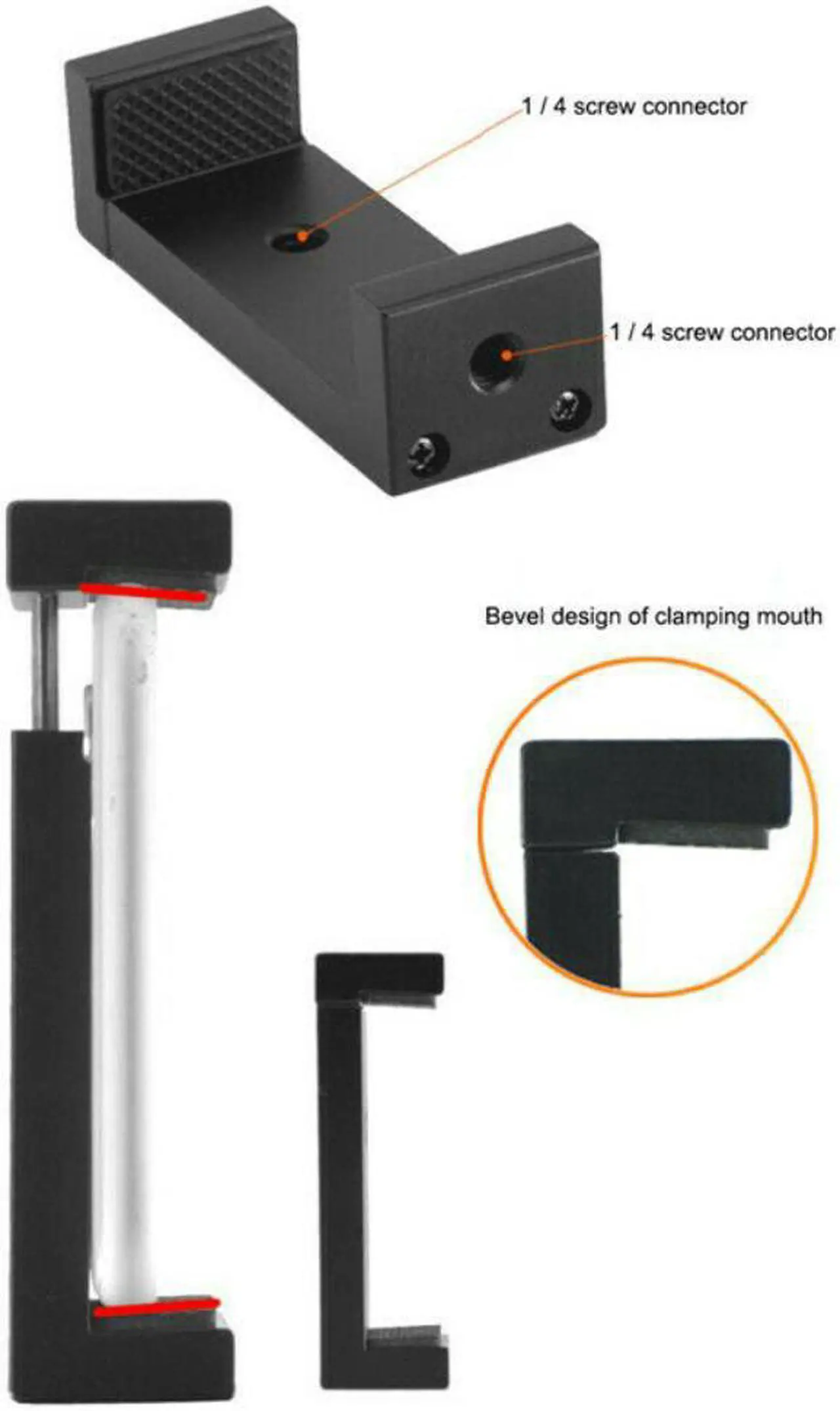 Alt view image 3 of 4 - Universal Phone Tripod Mount Adapter With Cold Shoe Clip Holder For SmartPhone