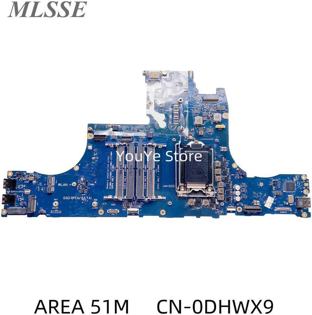 Scheda Madre Per Dell Alienware 17 AREA 51M – Modello DDQ70 LA-G881P, 0TRFDX, Usata Testata