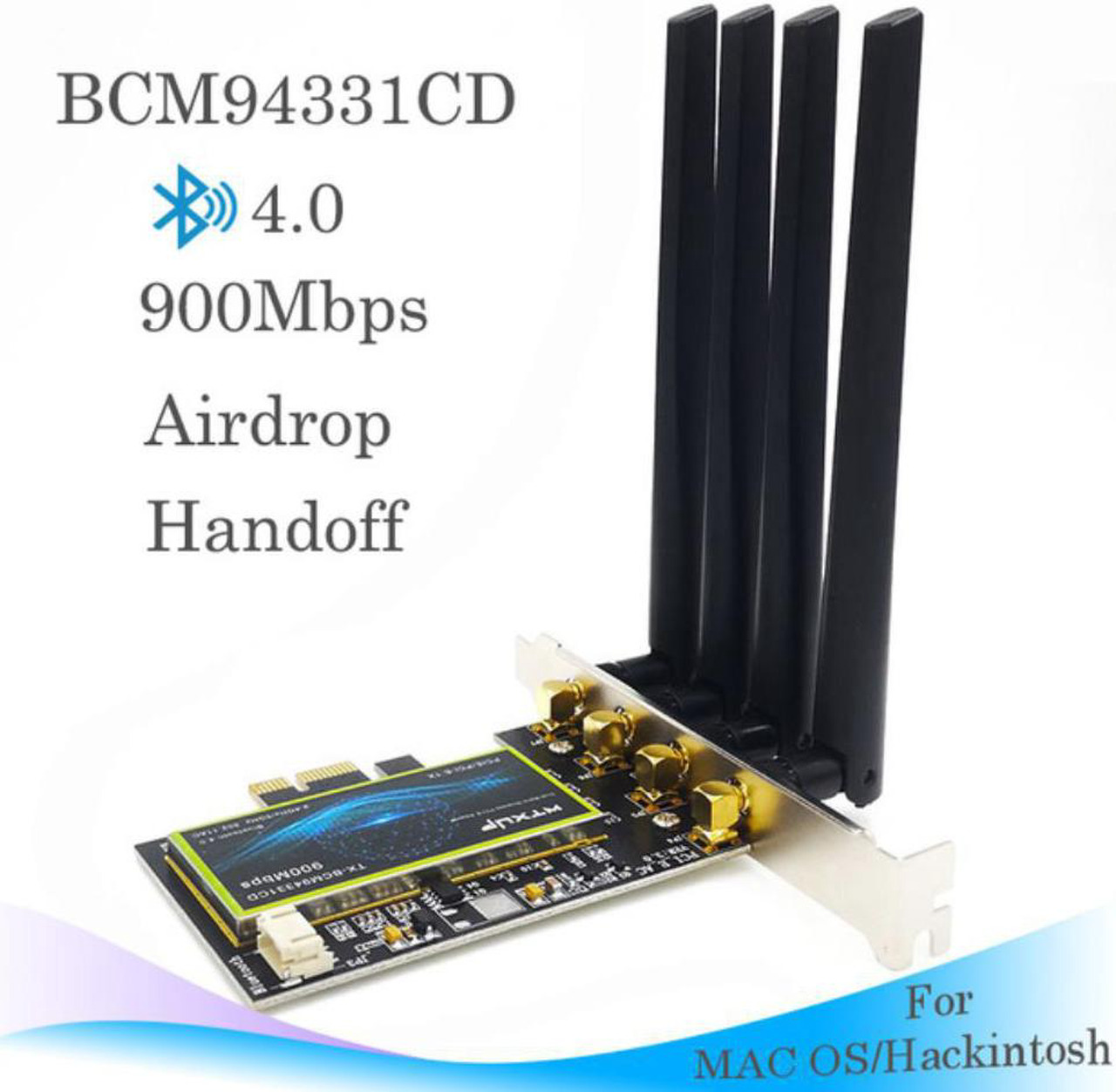 Adattatore PCI-e 1x Per Schede BCM94360CD / BCM94331CD, Per Hackintosh E PC Universale