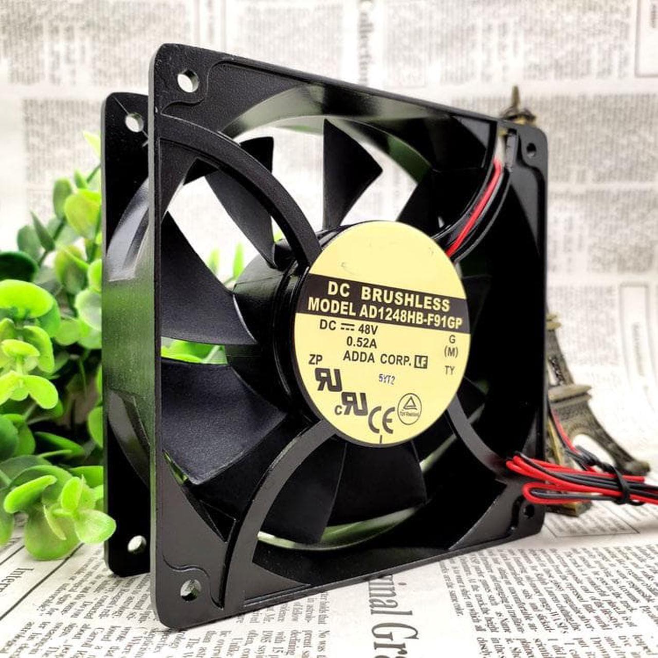 Alt view image 3 of 3 - The AD1248HB-F91GP 12038 48V 0.52A 12CM 2 wire heat dissipation fan