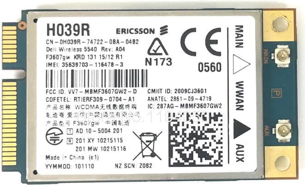 Alt view image 2 of 3 - Ericsson DW5540 F3607GW 3G GSM HSDPA WCDMA Wireless WWAN WLAN 3G Card GPS H039R 5PJ87 C680R 3G NET