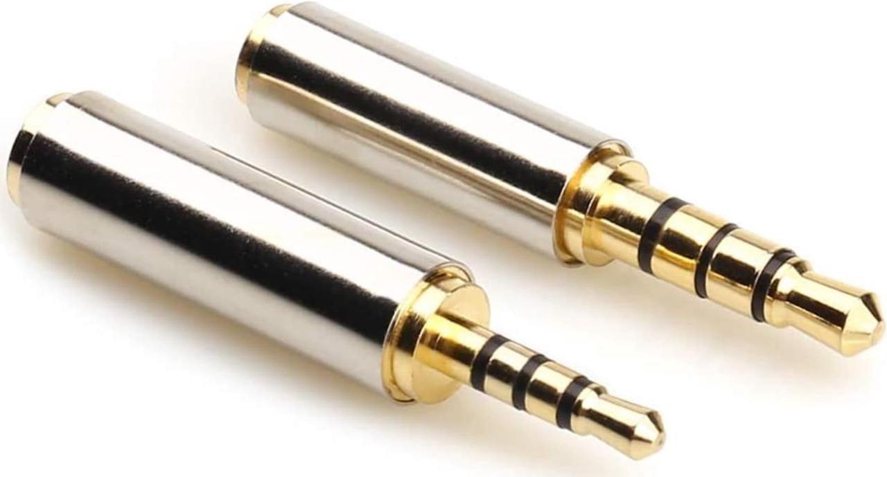 Alt view image 3 of 3 - 2pack 3.5mm Male to 2.5mm Female and 2.5mm Male to 3.5mm Female Audio Headphone Adapter Headset Converter 3 Ring Gold Plated