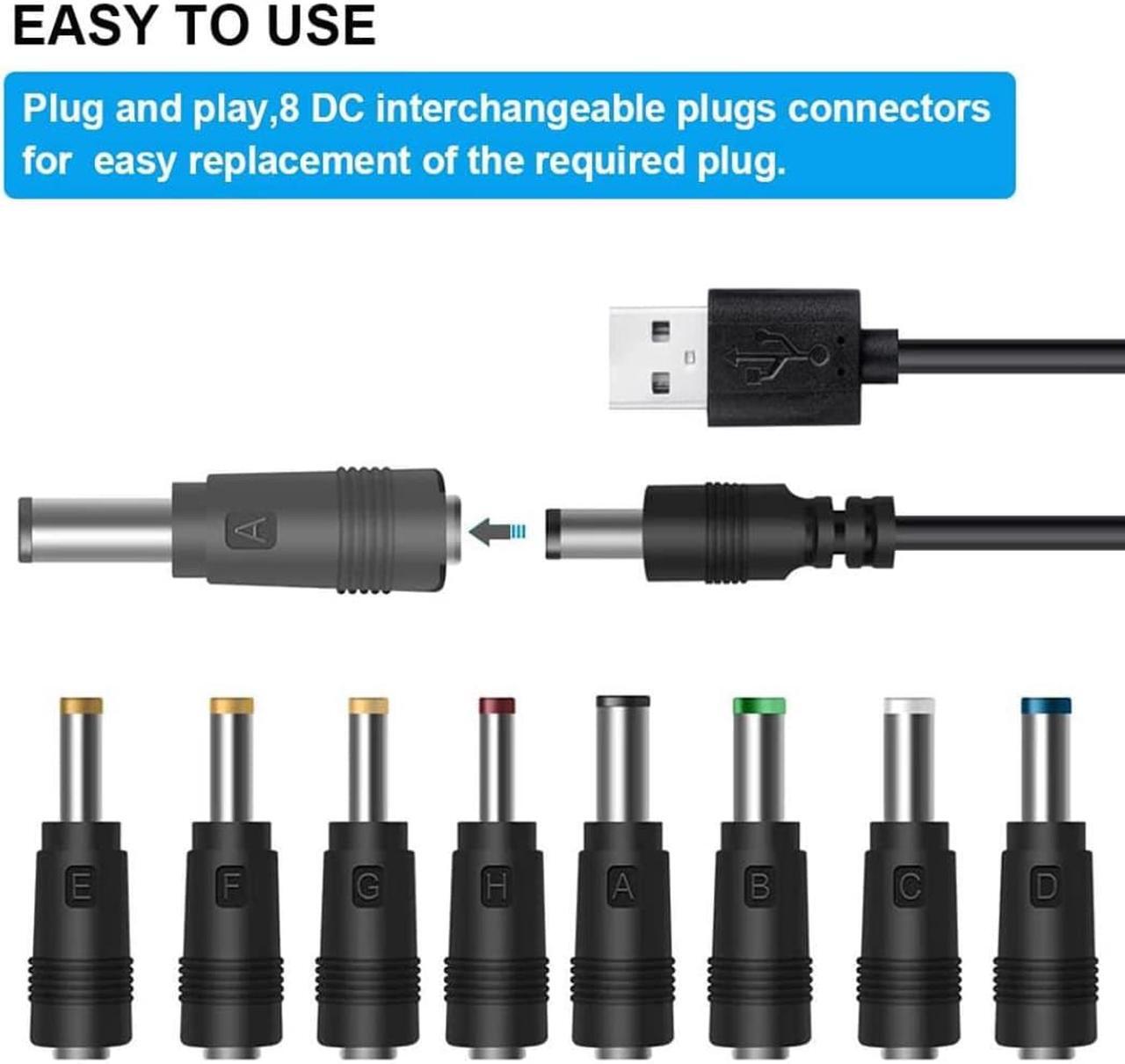 Alt view image 2 of 3 - USB 5V to DC 12V Converter Power Cable + 8 Connectors Adapter USB to DC Power Cable (Below 2A Max for 8Watts)
