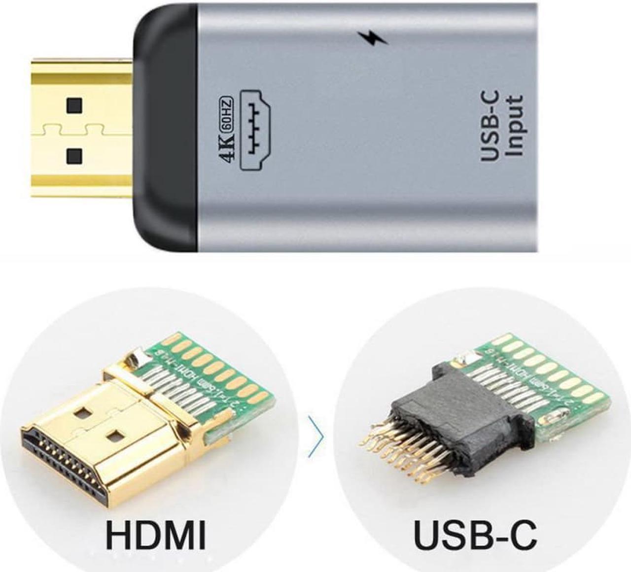 4K 60hz 1080p USB-C Type C Female Source to HDTV Sink HDTV & PD Power Adapter for Phone & Laptop