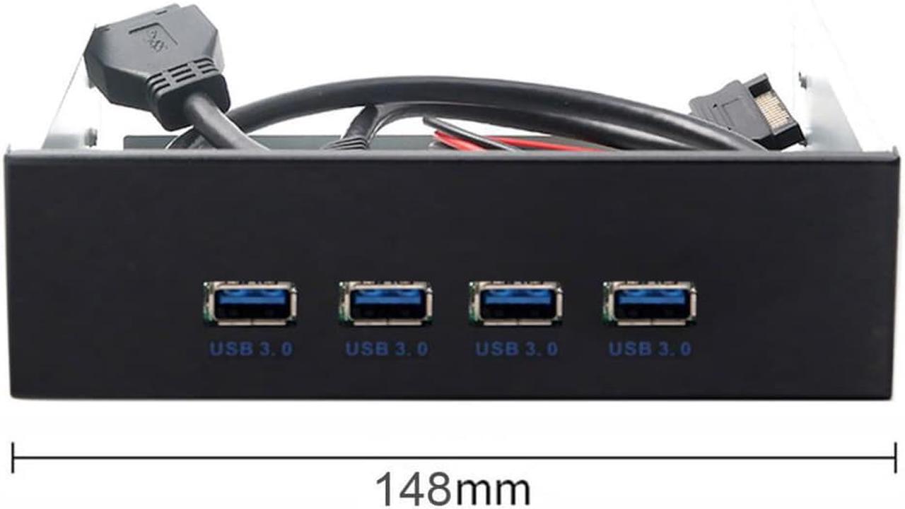 Alt view image 3 of 3 - NGFF USB 3.0 HUB 4 Ports Front Panel to Motherboard 20Pin Connector Cable for 5.25" CD-ROM Bay
