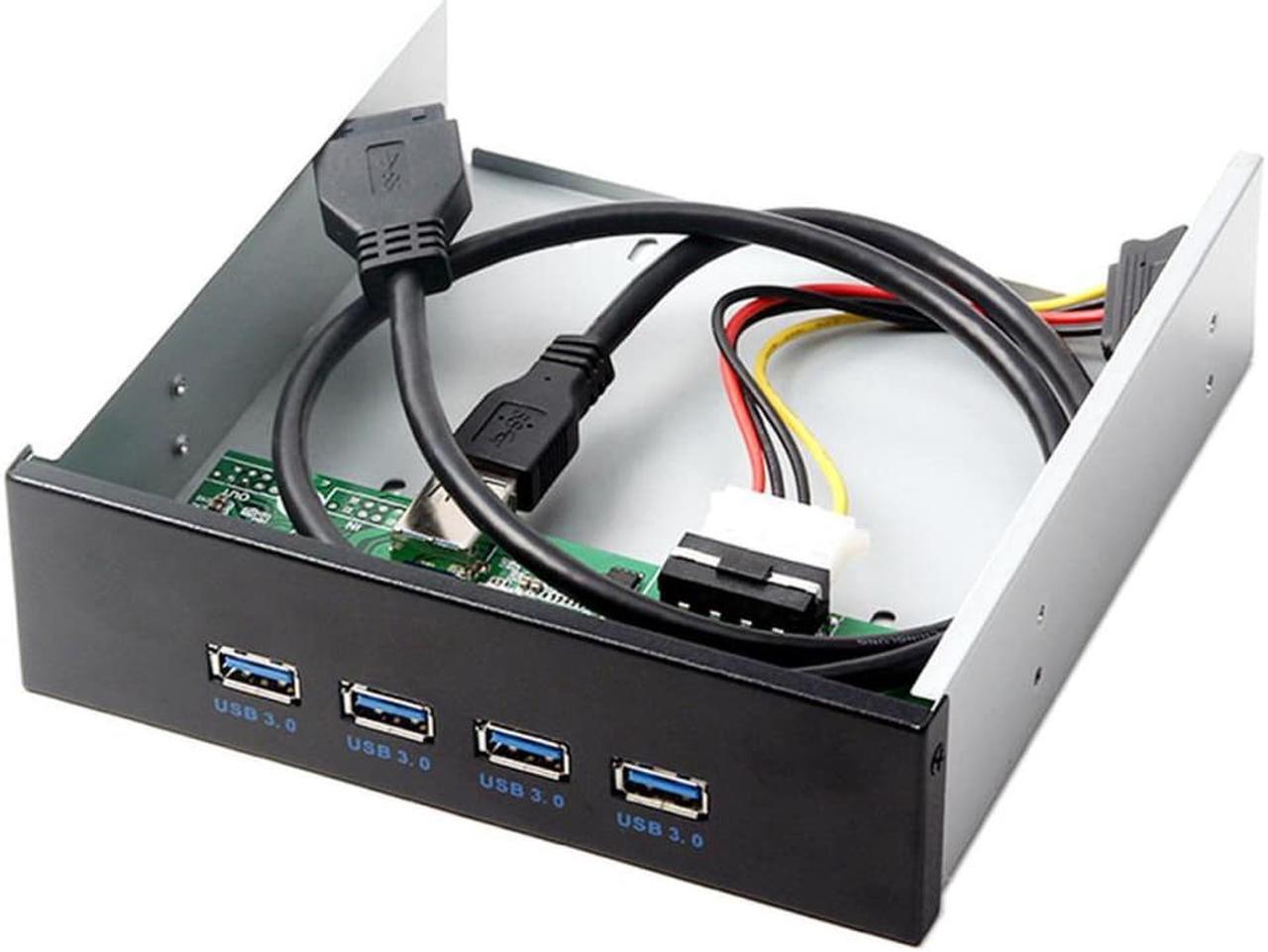 Alt view image 2 of 3 - NGFF USB 3.0 HUB 4 Ports Front Panel to Motherboard 20Pin Connector Cable for 5.25" CD-ROM Bay