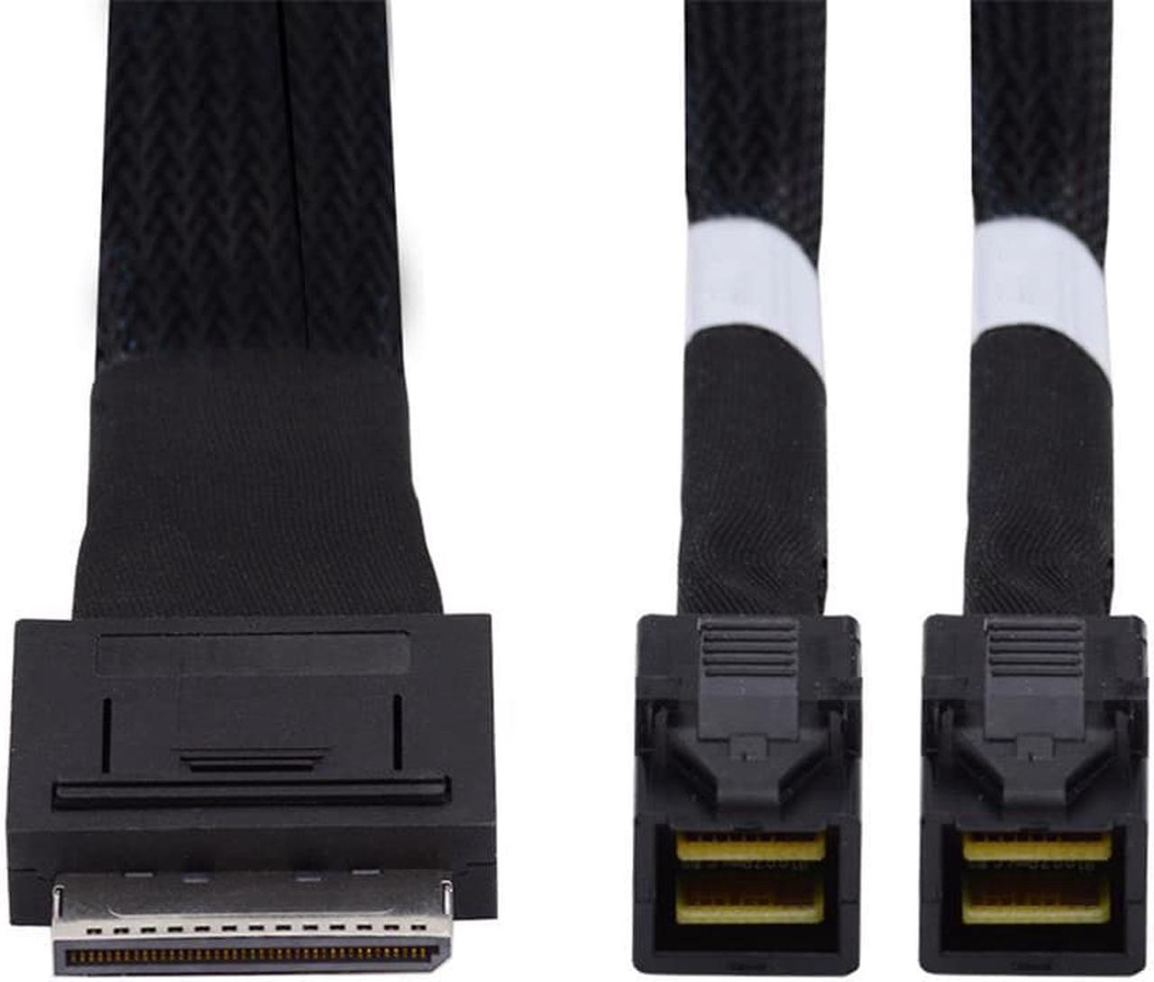 OCuLink PCIe PCI-Express SFF-8611 8x 8-Lane to Dual SFF-8643 HD 4x SSD Data Active Cable 50cm