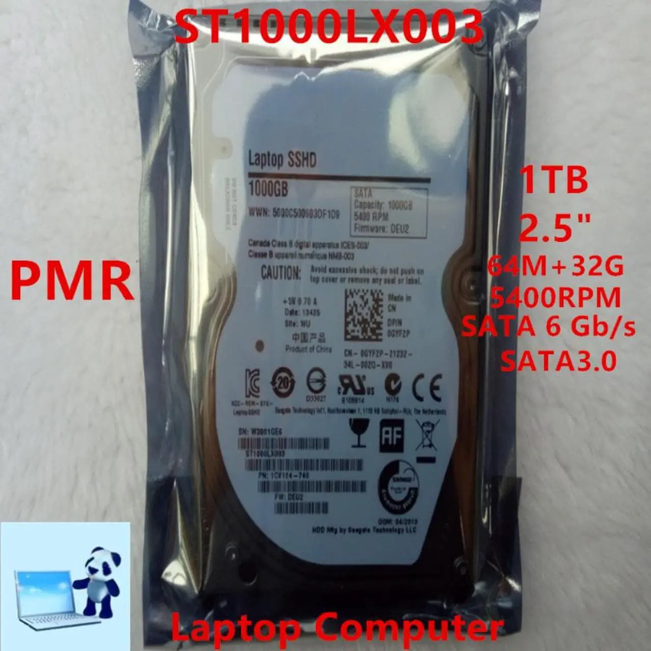 Main image of SSHD For Seagate 1TB 2.5" SATA 6 Gb/s 64MB+32G 5400RPM For Internal SSHD For Notebook SSHD For ST1000LX003