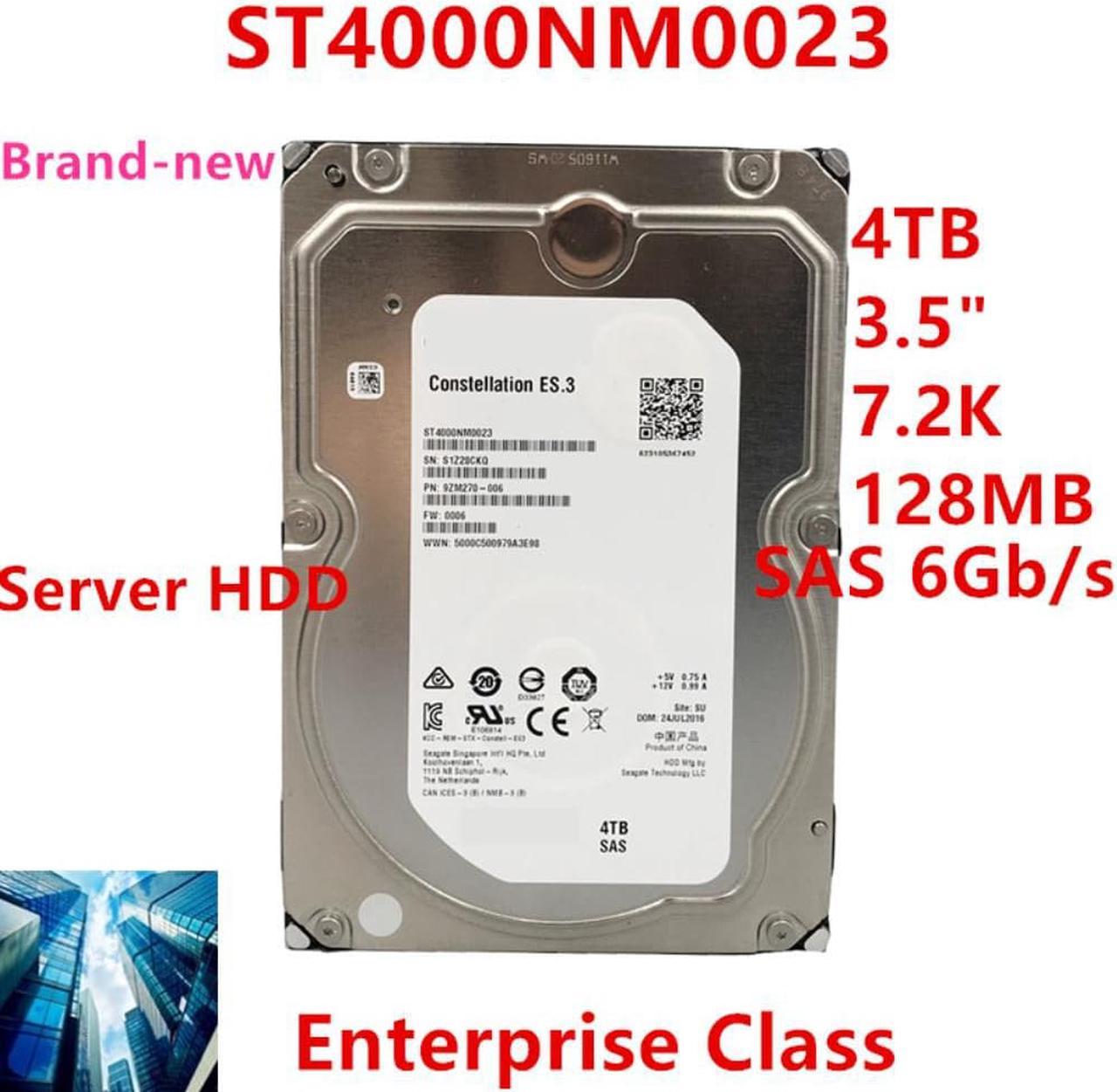 HDD For Seagate 4TB 3.5" SAS 6 Gb/s 128MB 7200RPM For Internal HDD For Enterprise Class HDD For ST4000NM0023