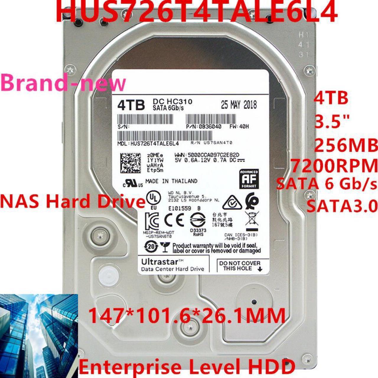 HDD For WD 4TB 3.5" SATA 6 Gb/s 256MB 7.2K For Internal HDD For Enterprise HDD For HUS726T4TALE6L4 HUS726T4TALA6L4