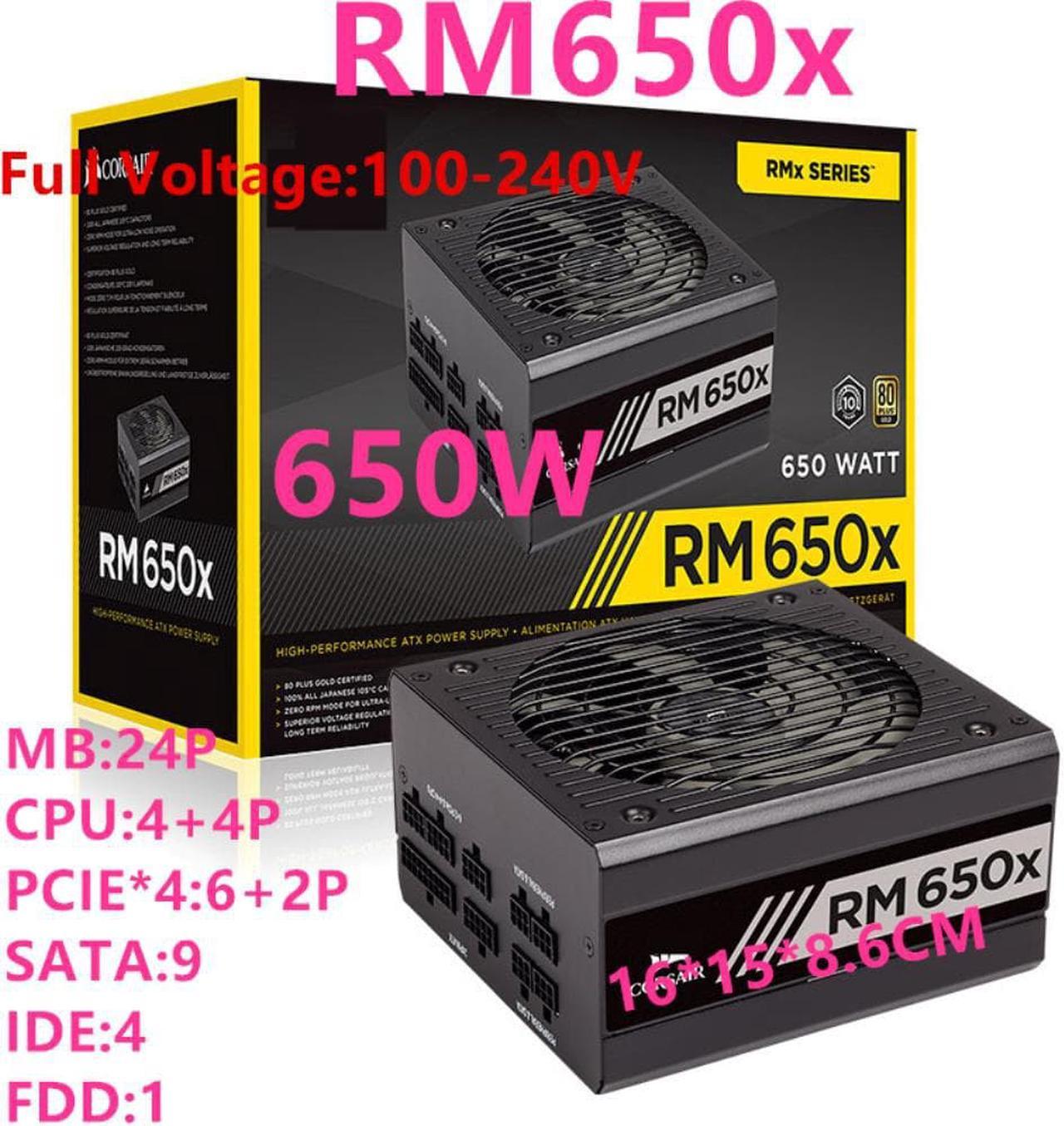 PSU For Corsair Brand ATX Full Module 80plus Gold Silent Switching Power Supply 650W Power Supply RM650x