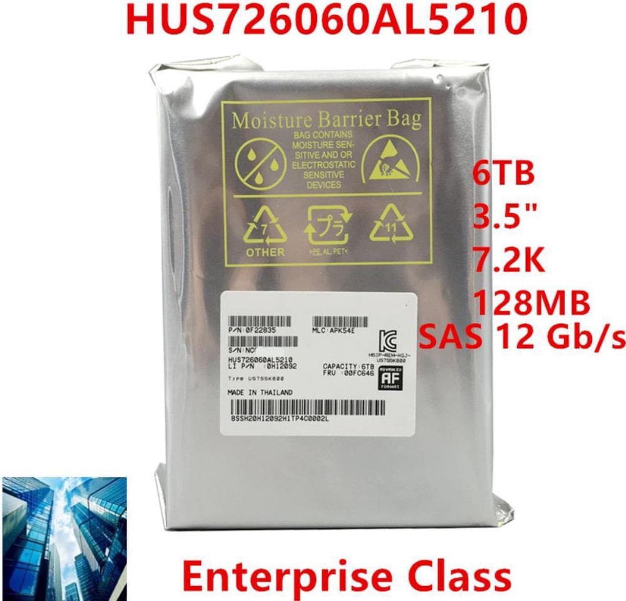 HDD For Hgst Brand 6TB 3.5" SAS 12 Gb/s 128MB 7200RPM For Internal HDD For Enterprise Class HDD For HUS726060AL5210