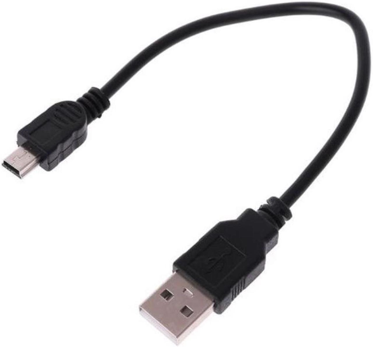 Portable Black USB 2.0 Short  Male to Mini 5 Pins  Data Cable Cord Adapter