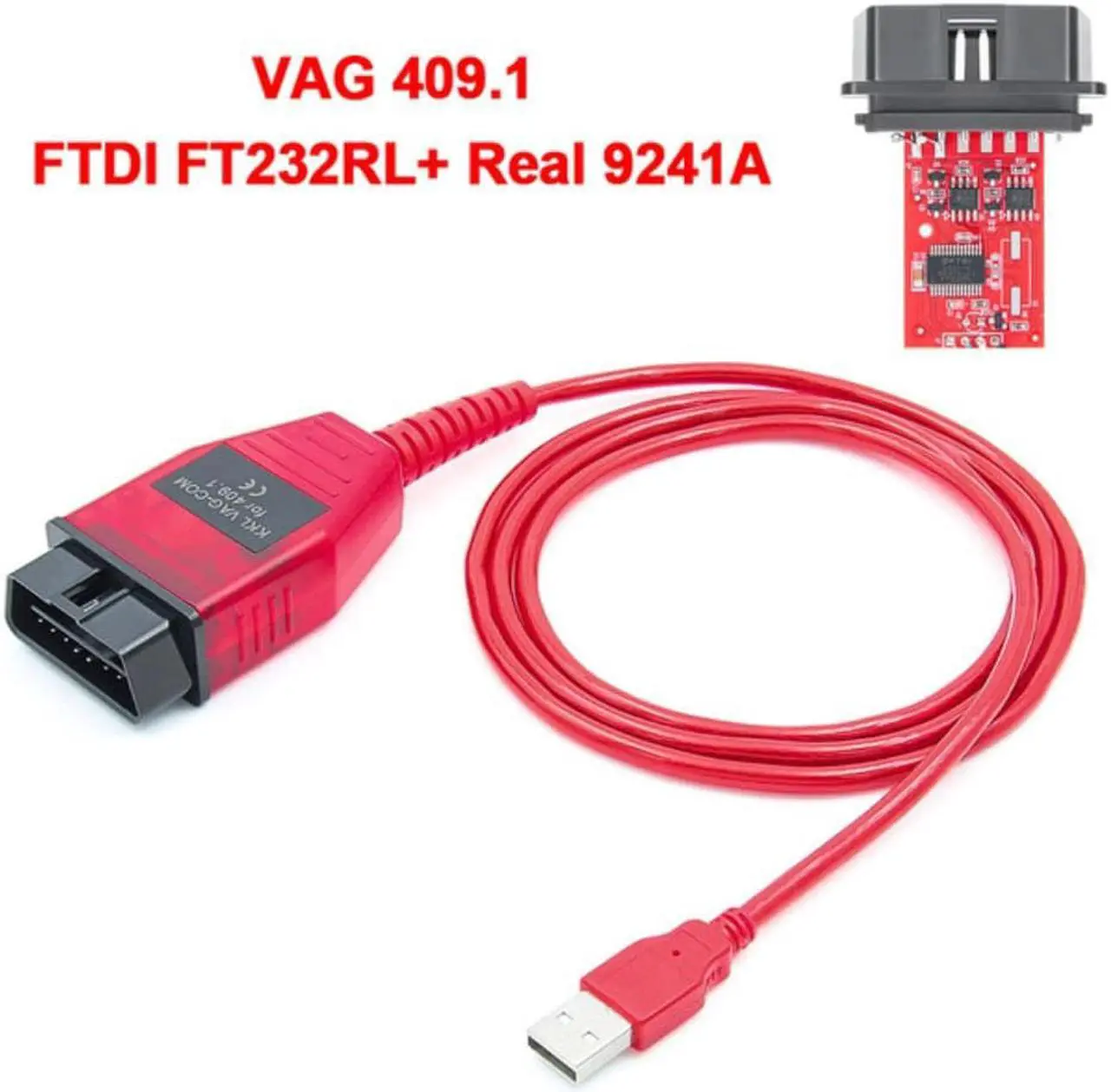 Main image of Real 9241A VAG 409.1 COM KKL 409 FTDI FT232RL K line OBD 2 OBD2 Car Diagnostic Tools Interface Cable For VW/Audi/Skoda/Seat