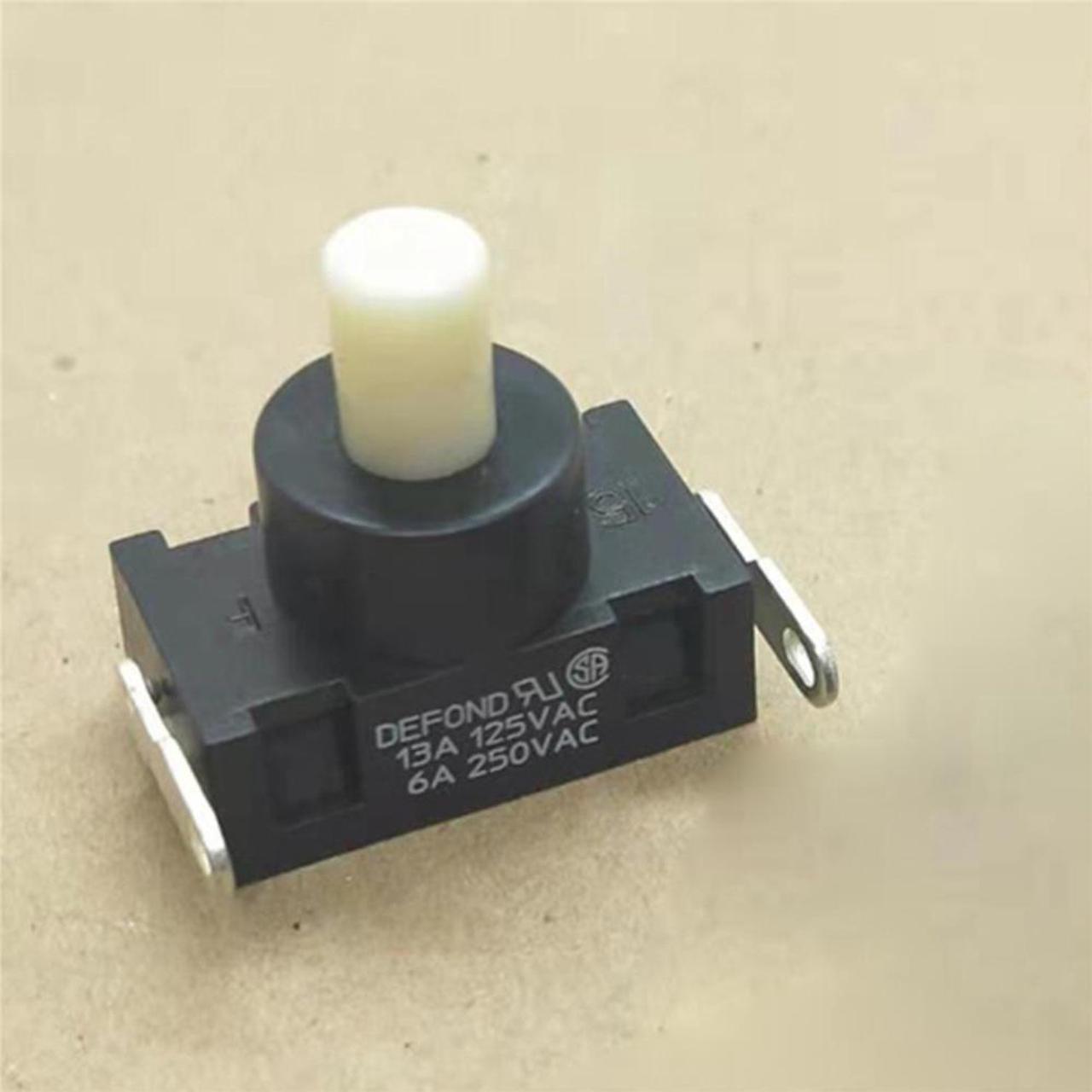 1pc 2plug 250VAC 6A/ 125V 13A Self-Locking Power Button For DEFOND DPC-1114 Switch For High Power Vacuum Cleaner Parts