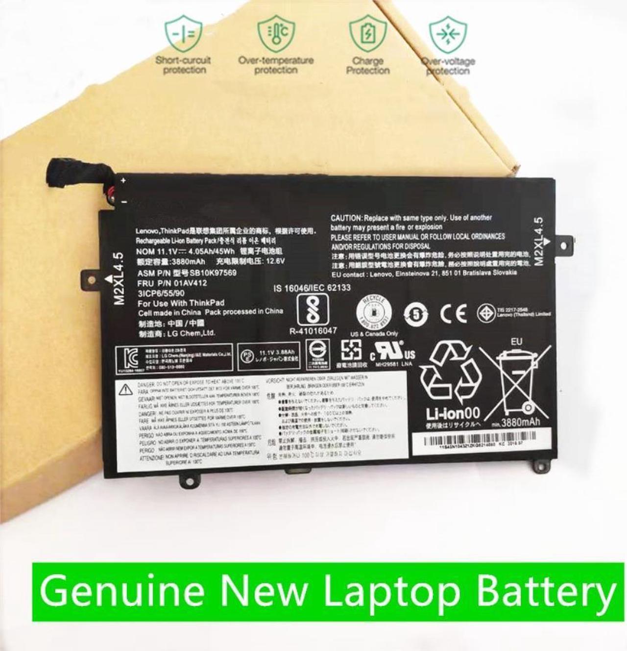 Genuine 45Wh 01AV411 01AV412 01AV413 Laptop For Lenovo ThinkPad E470 E470C E475 SB10K97568 SB10K97569 SB10K97570