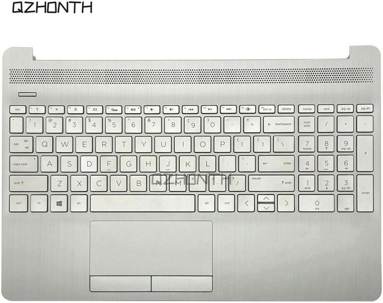 For HP 15-DW 15s-DU 15s-DY Silver Top Case Palmrest with Backlit Keyboard L52022-001