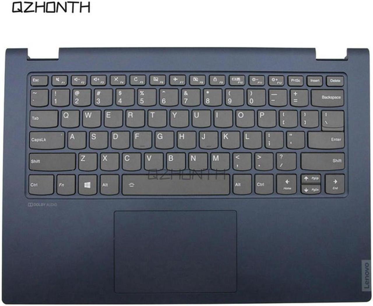 (Blue) For Lenovo IdeaPad C340-14 C340 -14API IWL IML Flex-14 Palmrest Upper Case w/ Backlit Keyboard 14"