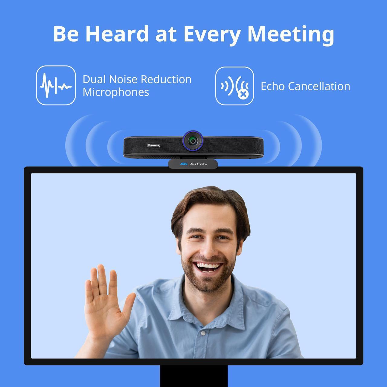 Alt view image 5 of 7 - VA300C 4K EPTZ Webcam Conference Webcam 8MP 4x Digital Zoom with Auto Framing USB PC Web Camera for Vmix OBS Live Streaming Computer Video Call Streaming Meeting Works for Desktop Microsoft Teams Zoom