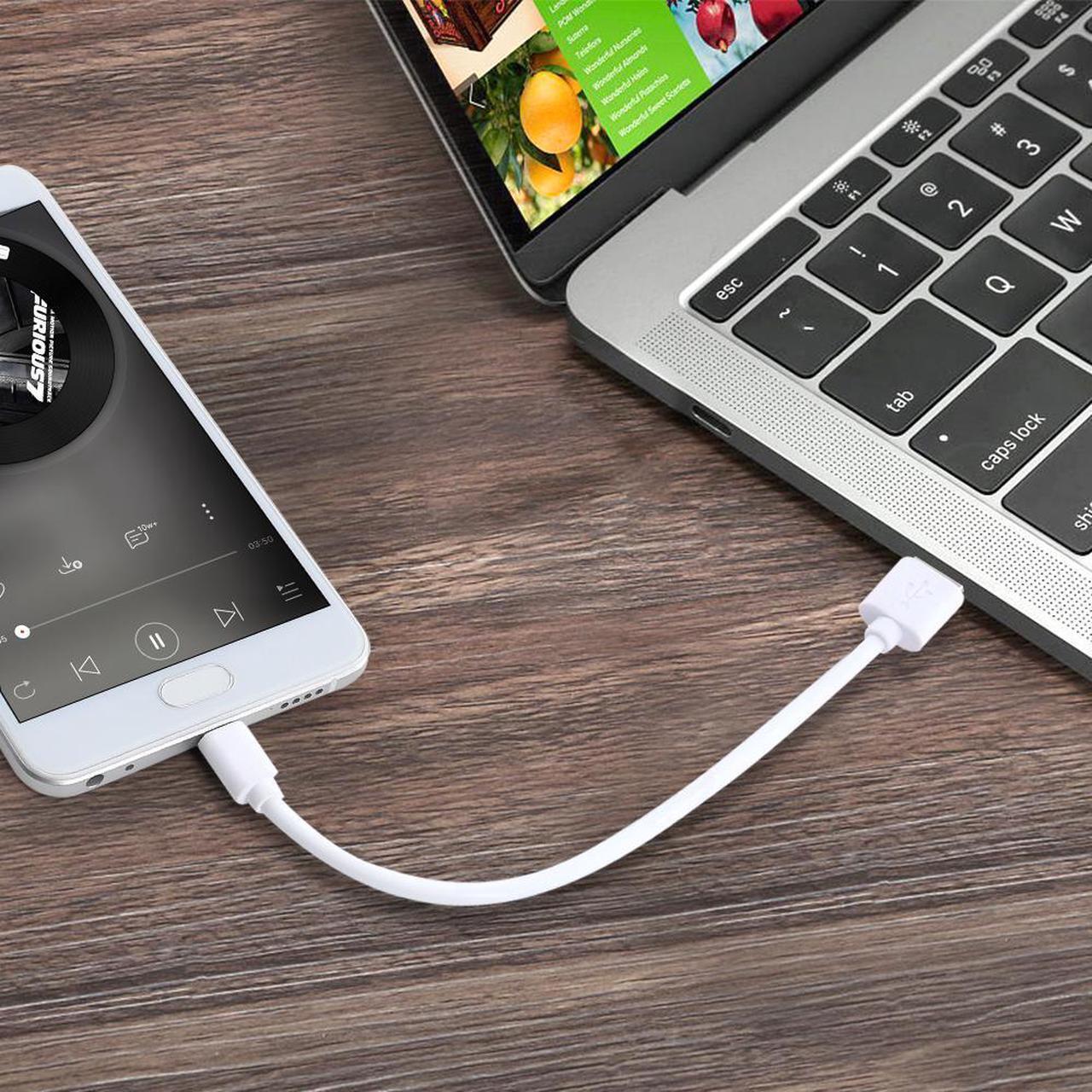 Alt view image 7 of 7 - Android Data Cables, Micro USB Charger Cable, Android Phone Charger Cord for Samsung, HTC, Motorola, Nokia, Kindle, MP3, Tablet and More - 5-Pack, 1FT, White