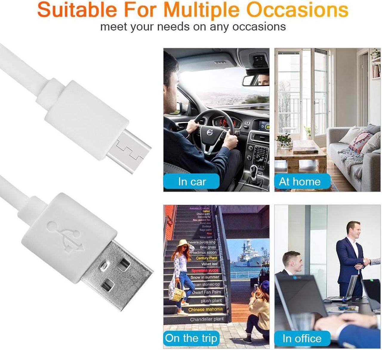 Alt view image 4 of 7 - Android Data Cables, Micro USB Charger Cable, Android Phone Charger Cord for Samsung, HTC, Motorola, Nokia, Kindle, MP3, Tablet and More - 5-Pack, 1FT, White