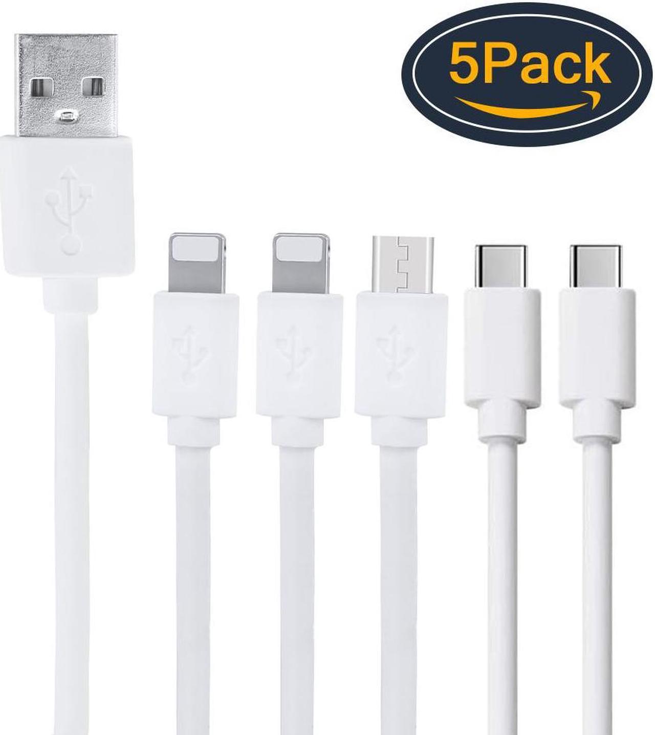 Beebo Beabo Compatible iPhone/Android Charger Cable,2Lightning,2Type-c,1Micro USB Cable,30cm