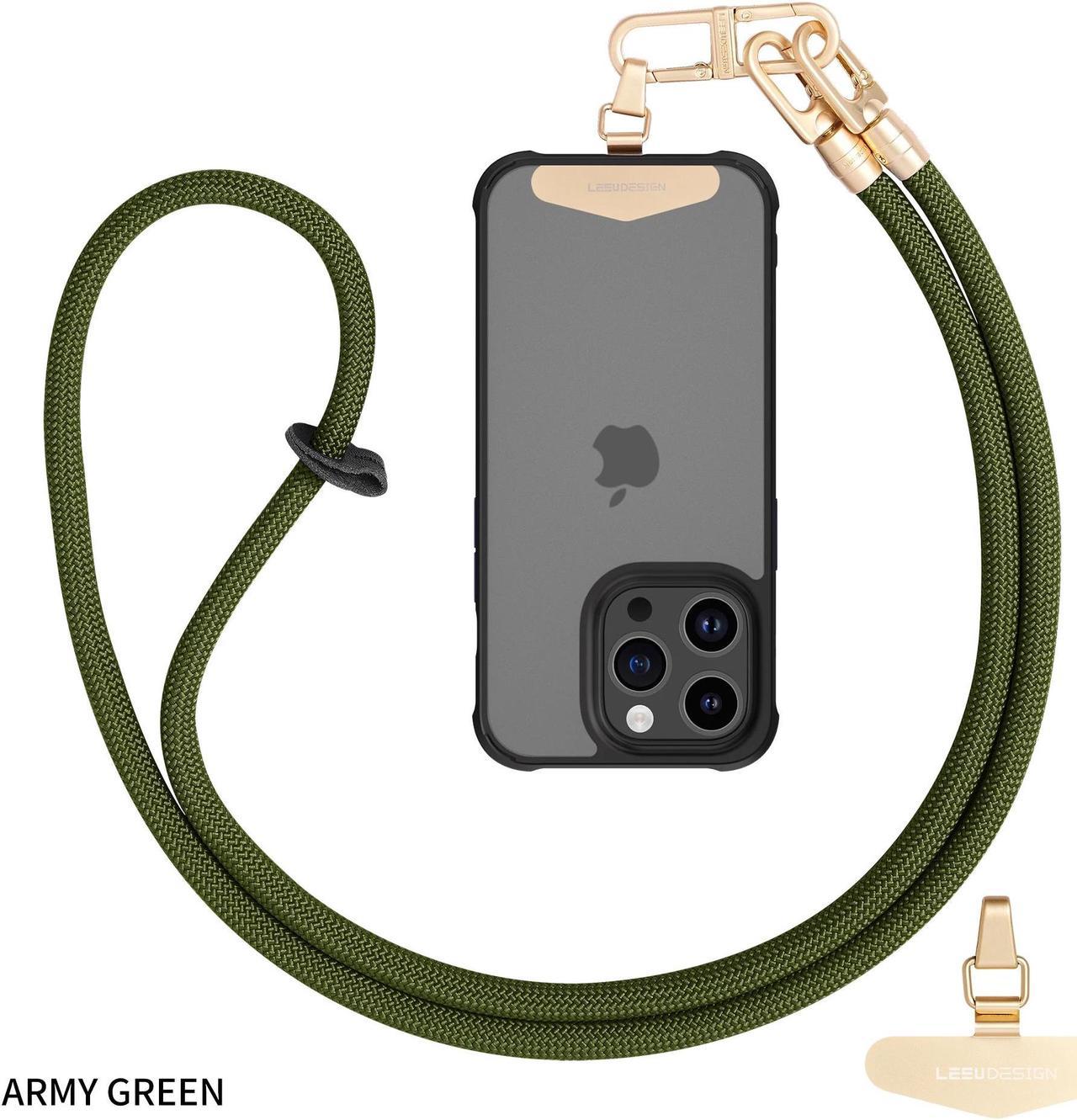 Beebo Beabo Mobile Phone Lanyard,with Stainless steel Clip Lanyard,Crossbody Lanyard,Anti Loss Card Strip Style Universal Phone Case Strap(12 Colors 120CM) Army Green