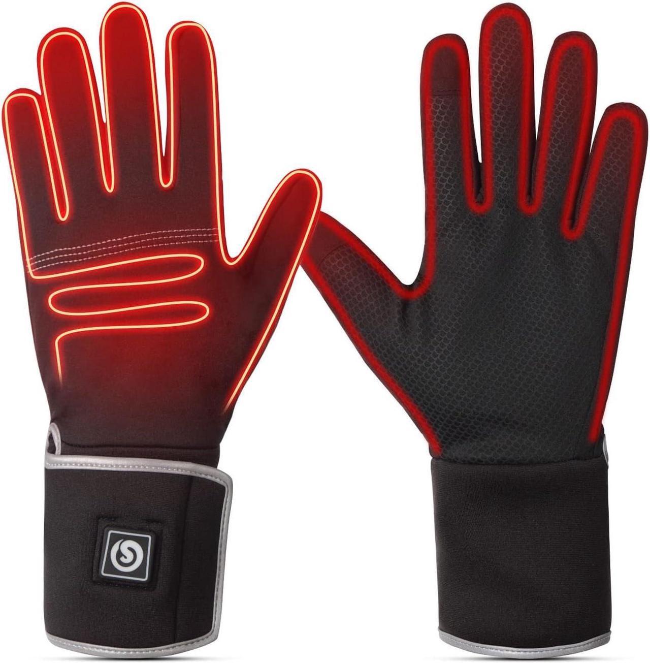 Main image of SAVIOR HEAT Heated Liners Gloves for Men Women, 2023 Electric Rechargeable Battery Thermal Thin Gloves for Winter Skiing Typing Driving Riding Cycling Hiking-XXS