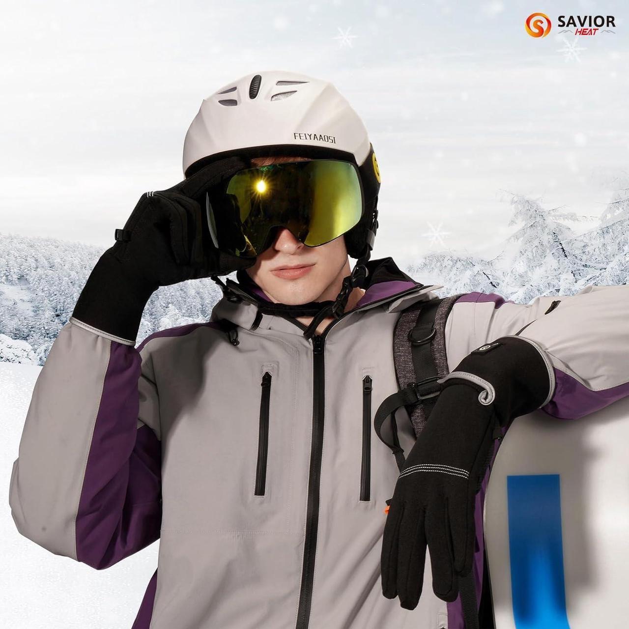 Alt view image 3 of 7 - SAVIOR HEAT Heated Liners Gloves for Men Women, 2023 Electric Rechargeable Battery Thermal Thin Gloves for Winter Skiing Typing Driving Riding Cycling Hiking-XXS