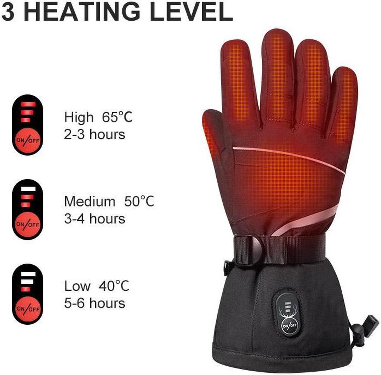 Alt view image 4 of 7 - Heated Gloves Rechargeable - Electric Battery Ski Gloves Men Women,Motorcycle Cycling Riding Hunting Fishing Camping Hiking Heating Gloves,Hand Warmer for Raynaud's XXX-Large