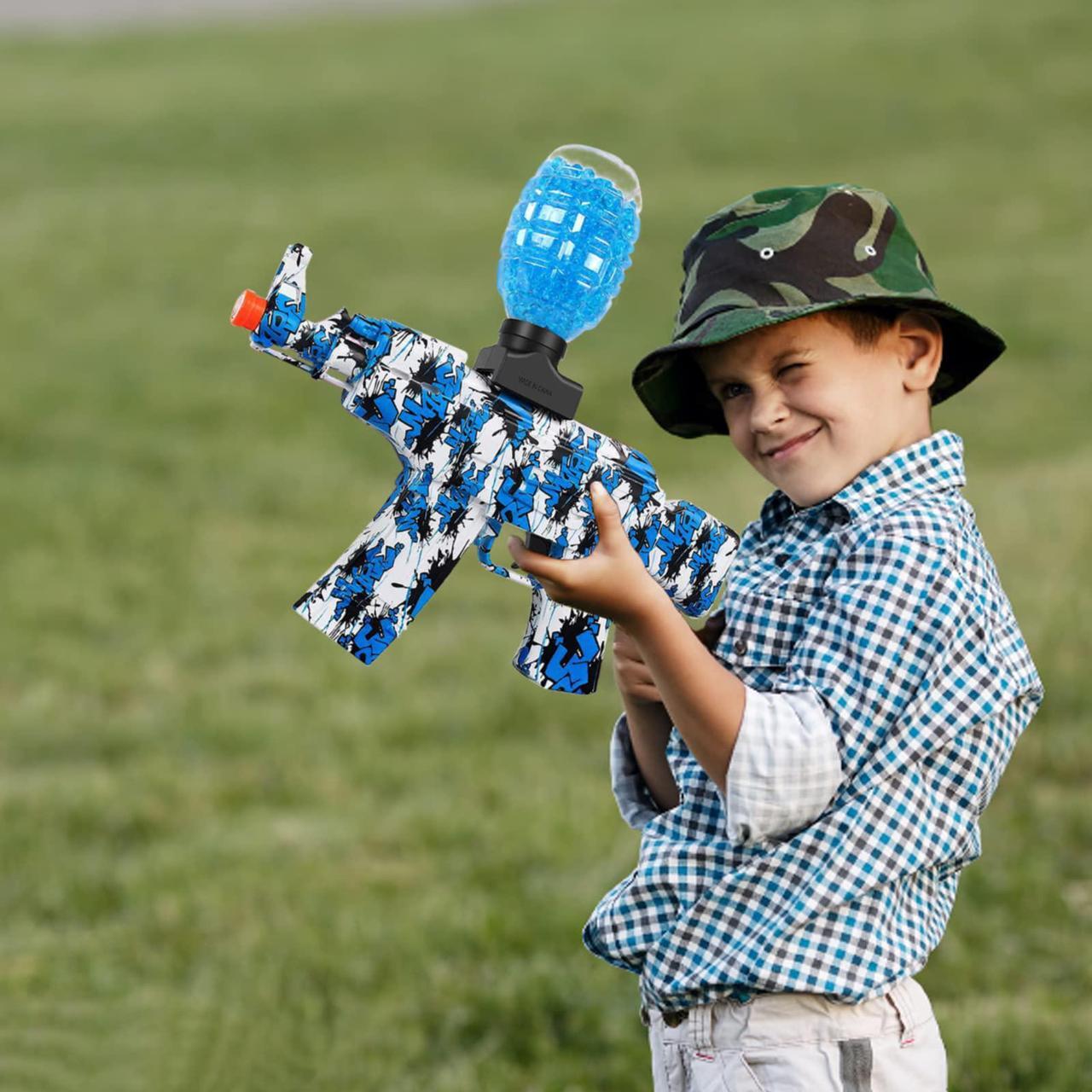 Alt view image 5 of 6 - Splatter Ball Toy Gun , Gel Ball Blaster with 50000 Water Beads and Goggles, for Outdoor Activities - Shooting Team Game for Kids Age 12+, Blue